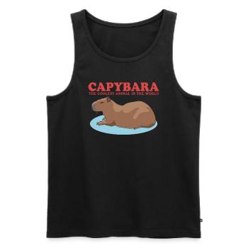 Capybara Capybaras Capybaras Capybara Cadeau - Débardeur bio Premium Homme - noir - Devant - AI Model Male 178 light (178cm)