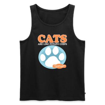Cat Cat Lovers Cat Owner Gift - Men's Premium Organic Tank Top - black - Front - Michal (187cm)