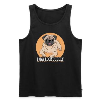 Pug Dog Dog Owner Dog Owner Gift - Men's Premium Organic Tank Top - black - Front - Michal (187cm)