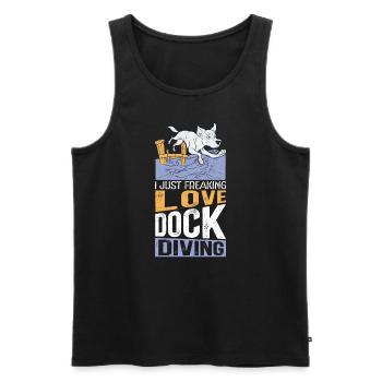 Dock Diving Dog Dog Owner Dog Sports Gift - Men's Premium Organic Tank Top - black - Front - Michal (187cm)