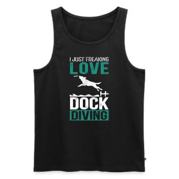 Dock Diving Dogs Dog Sports Dog Owner Gift - Men's Premium Organic Tank Top - black - Front - Michal (187cm)