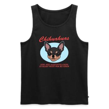 Chihuahua Dogs | Dog Owner Gift - Men's Premium Organic Tank Top - black - Front - Michal (187cm)