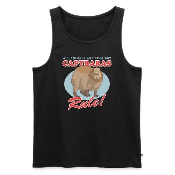 Capybaras Capybara Capybara Cadeau - Débardeur bio Premium Homme - noir - Devant - AI Model Male 178 light (178cm)