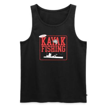 Kayak Pêche Kayak Pêcheur Kayak Kayaker Cadeau - Débardeur bio Premium Homme - noir - Devant - AI Model Male 178 light (178cm)