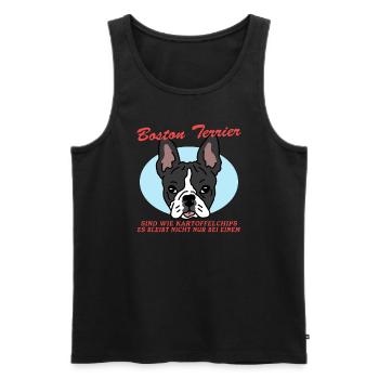 Boston Terrier Dogs Dog Owner Gift - Men's Premium Organic Tank Top - black - Front - Michal (187cm)