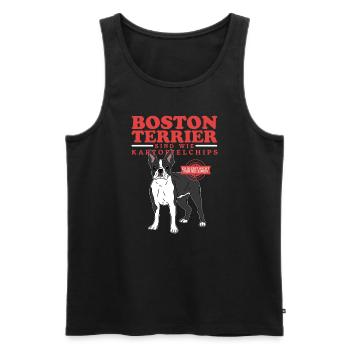 Boston Terrier Dogs | Dog Owner Gift - Men's Premium Organic Tank Top - black - Front - Michal (187cm)