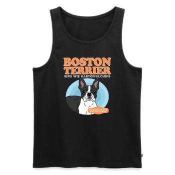 Boston Terrier Dog Dog Owner Gift - Men's Premium Organic Tank Top - black - Front - Michal (187cm)
