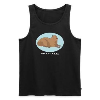 Capybara capybara | Cadeau Capybaras - Débardeur bio Premium Homme - noir - Devant - AI Model Male 178 light (178cm)