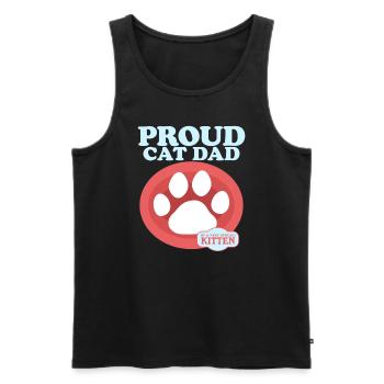 Cat Daddy Cat Propriétaire Cat Cadeau - Débardeur bio Premium Homme - noir - Devant - AI Model Male 178 light (178cm)