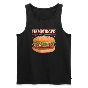 Hamburger Fast Food | Burger Fastfood Geschenk - Männer Premium Bio Tank Top - Schwarz - Vorne - AI Model Male 178 light (178cm)