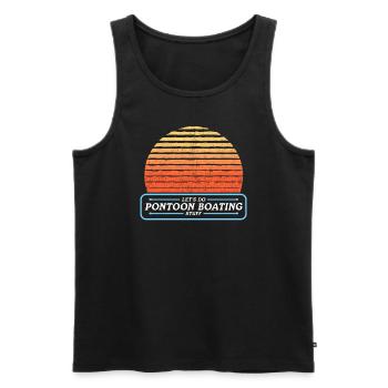 Ponton Pontoon Bateau Ponton Capitaine Cadeau - Débardeur bio Premium Homme - noir - Devant - Michal (187cm)
