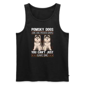 Pomsky Dogs Pomskies Dog Owner Cadeau - Débardeur bio Premium Homme - noir - Devant - AI Model Male 178 light (178cm)