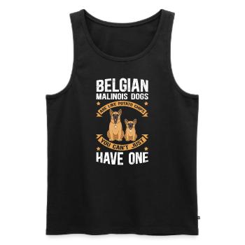 Belgian Shepherd Malinois Dog Gift - Men's Premium Organic Tank Top - black - Front - Michal (187cm)