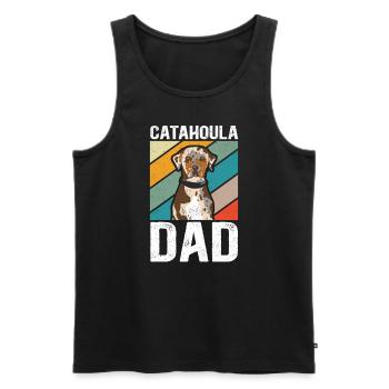 Catahoula Papa Léopard Chien Chien Cadeau - Débardeur bio Premium Homme - noir - Devant - AI Model Male 178 light (178cm)