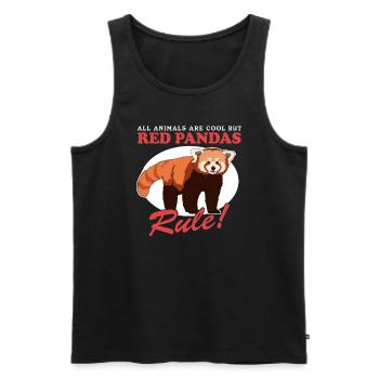 Panda Rouge Panda Rouge Panda Pandas Rouge Cadeau - Débardeur bio Premium Homme - noir - Devant - AI Model Male 178 light (178cm)