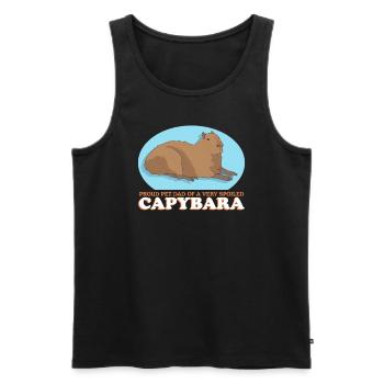 Capybara Papa Capybaras Cadeau - Débardeur bio Premium Homme - noir - Devant - Michal (187cm)