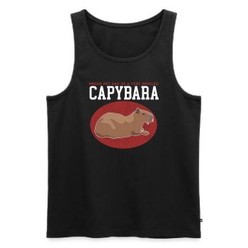 Capybara Dad | Capybaras Capybaras Gift - Men's Premium Organic Tank Top - black - Front - AI Model Male 178 light (178cm)