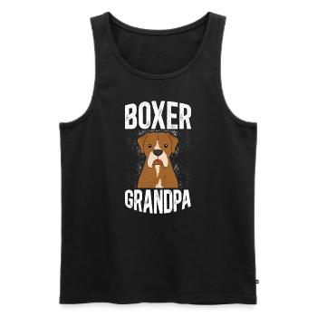 Boxer Grand-père allemand Boxer Chien Cadeau - Débardeur bio Premium Homme - noir - Devant - Michal (187cm)