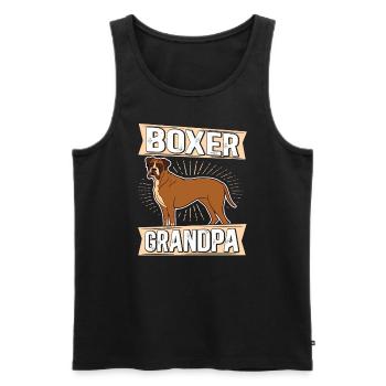 Boxer Grand-père | Cadeau de chien boxeur allemand - Débardeur bio Premium Homme - noir - Devant - AI Model Male 178 light (178cm)