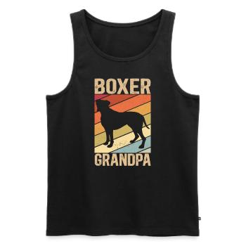 Boxer Grand-père allemand Boxer Chien Cadeau - Débardeur bio Premium Homme - noir - Devant - Michal (187cm)
