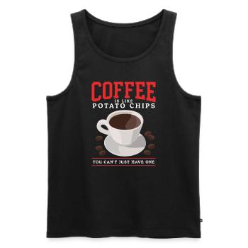 Les amateurs de café | Cadeau du buveur de café - Débardeur bio Premium Homme - noir - Devant - Michal (187cm)