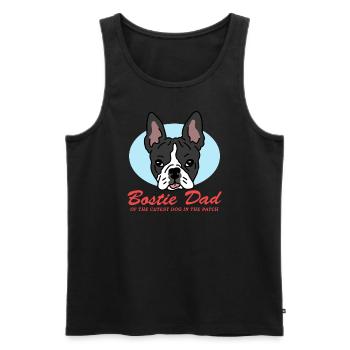Boston Terrier Dad Dogs Dog Owner Gift - Men's Premium Organic Tank Top - black - Front - Michal (187cm)