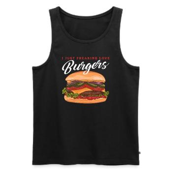 Hamburg Fast Food | Burger Fast Food Gift - Men's Premium Organic Tank Top - black - Front - Michal (187cm)