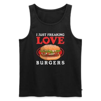 Hamburg Fast Food Fast Food Burger Gift - Men's Premium Organic Tank Top - black - Front - Michal (187cm)