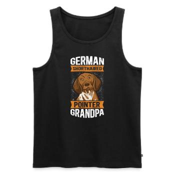 Cadeau de propriétaire de chien grand-père allemand à poil court - Débardeur bio Premium Homme - noir - Devant - Michal (187cm)