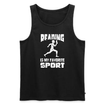 Lesen ist mein Lieblingssport - Männer Premium Bio Tank Top - Schwarz - Vorne - Michal (187cm)