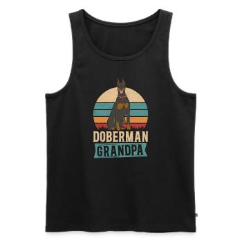 Doberman Grandpa Dog Owner Dogs Gift - Men's Premium Organic Tank Top - black - Front - AI Model Male 178 light (178cm)
