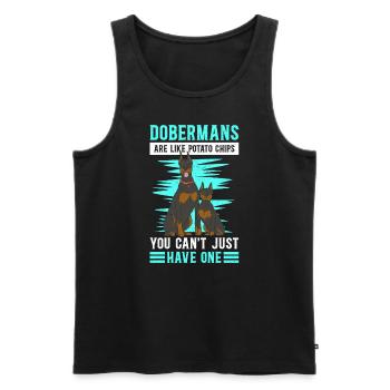 Doberman Dogs Dog Owner Gift - Men's Premium Organic Tank Top - black - Front - AI Model Male 178 light (178cm)