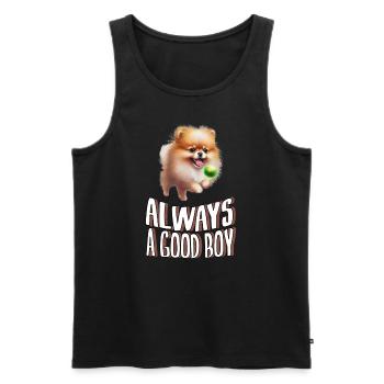 Pomeran immer ein guter Junge - Männer Premium Bio Tank Top - Schwarz - Vorne - AI Model Male 178 light (178cm)