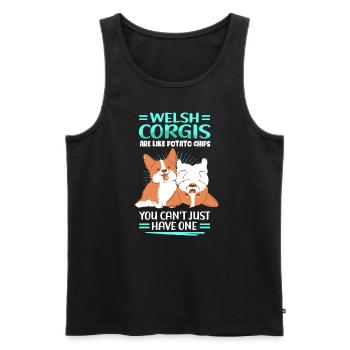 Welsh Corgi Dog Propriétaire Corgis Cadeau - Débardeur bio Premium Homme - noir - Devant - Michal (187cm)