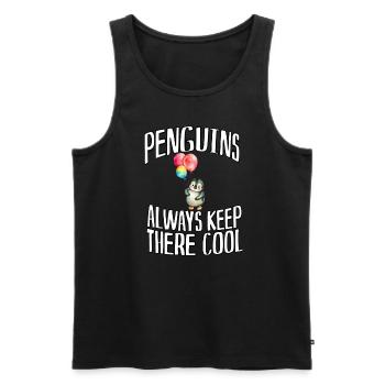 Luftballon-Abenteuer mit dem Pinguin - Männer Premium Bio Tank Top - Schwarz - Vorne - AI Model Male 178 light (178cm)