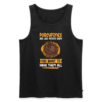 Porcupine Porcupine Gift - Men's Premium Organic Tank Top - black - Front - Michal (187cm)
