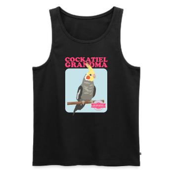 Grand-mère Cockatiel | Cadeau du propriétaire d’oiseau - Débardeur bio Premium Homme - noir - Devant - Michal (187cm)