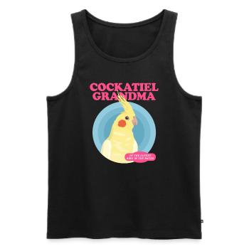 Cockatiel Grand-mère Oiseau Propriétaire Cadeau - Débardeur bio Premium Homme - noir - Devant - Michal (187cm)