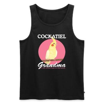 Cockatiel Grand-mère Oiseau Propriétaire Cadeau - Débardeur bio Premium Homme - noir - Devant - Michal (187cm)