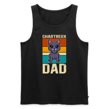 Chartreux Dad Carthusian Cat Cat Daddy Gift - Men's Premium Organic Tank Top - black - Front - Michal (187cm)