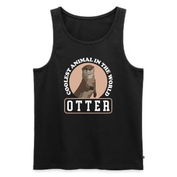 Otter Sea Otter | Otter Gift - Men's Premium Organic Tank Top - black - Front - AI Model Male 178 light (178cm)