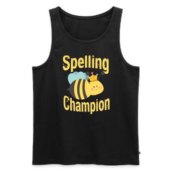 Spelling competition champion - Men's Premium Organic Tank Top - black - Front - AI Model Male 178 light (178cm)