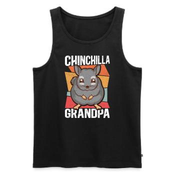 Chinchilla Grand-père propriétaire Chinchillas cadeau - Débardeur bio Premium Homme - noir - Devant - AI Model Male 178 light (178cm)