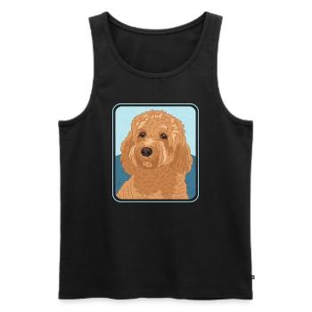 Cavapoo Dogs Cavoodle Dog Owner Gift - Men's Premium Organic Tank Top - black - Front - AI Model Male 178 light (178cm)