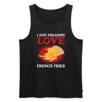 Pommes Frites Fastfood Fast Food Fritten Geschenk - Männer Premium Bio Tank Top - Schwarz - Vorne - Michal (187cm)