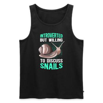 escargots drôle cadeau d’escargot - Débardeur bio Premium Homme - noir - Devant - Michal (187cm)