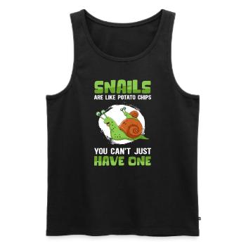 Escargot | Drôle de cadeau d’escargots - Débardeur bio Premium Homme - noir - Devant - Michal (187cm)