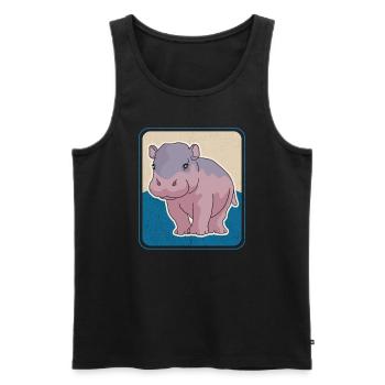 Hippo Baby Hippo Hippo Gift - Men's Premium Organic Tank Top - black - Front - AI Model Male 178 light (178cm)