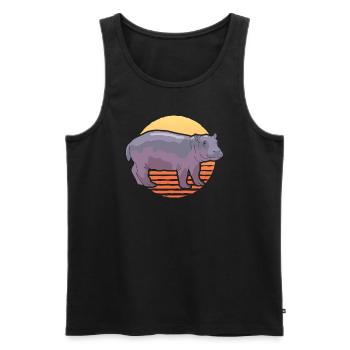 Nilpferd Baby Nilpferde Flusspferd Geschenk - Männer Premium Bio Tank Top - Schwarz - Vorne - AI Model Male 178 light (178cm)