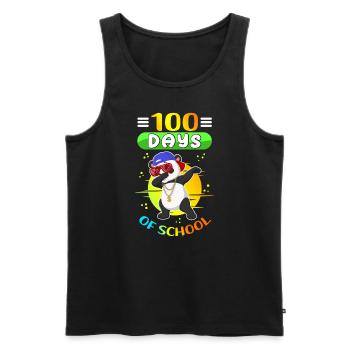 100 jours d’école Enfants Élèves Cadeau d’école - Débardeur bio Premium Homme - noir - Devant - Michal (187cm)